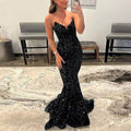 Elegant Sequin Evening Gown – Glamorous Maxi Ball Gown for Special Occasions