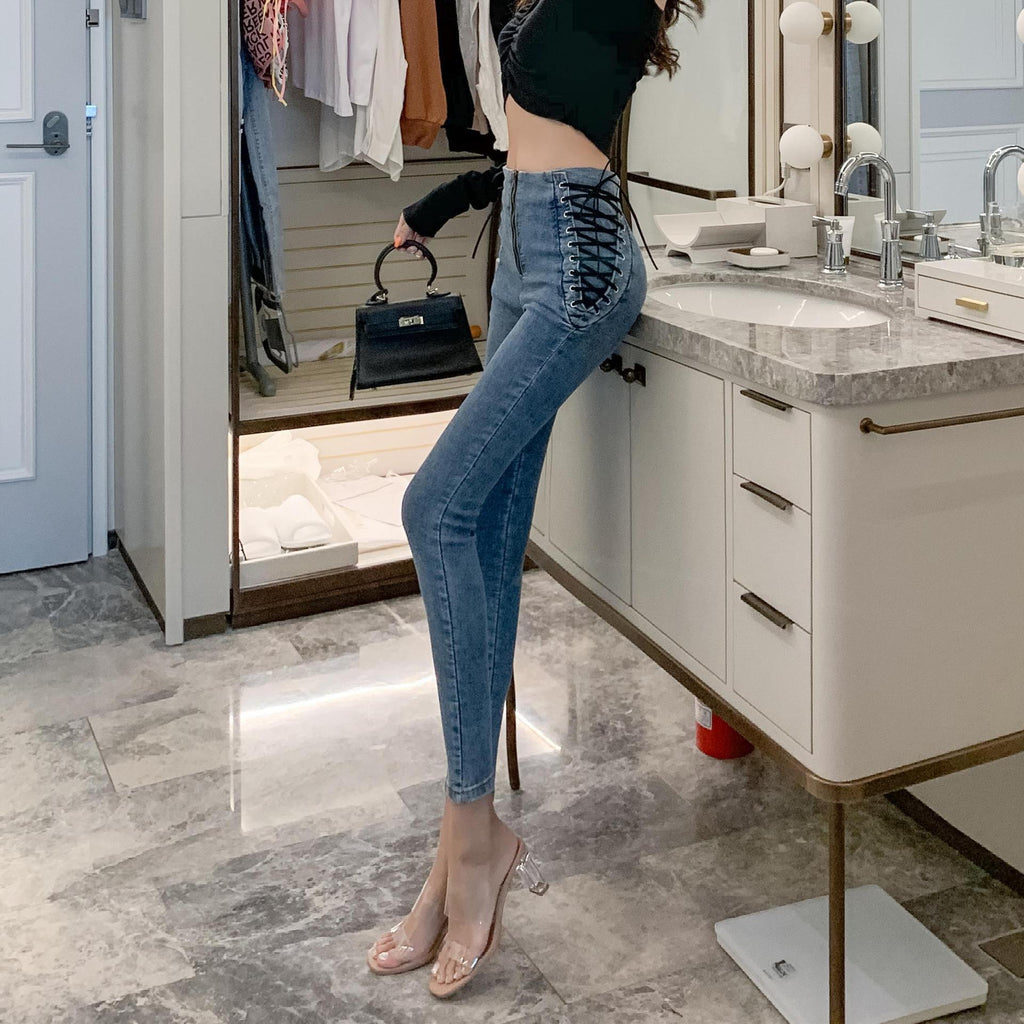 Women's High Waist Skinny Jeans | Slim Fit Cropped Pants