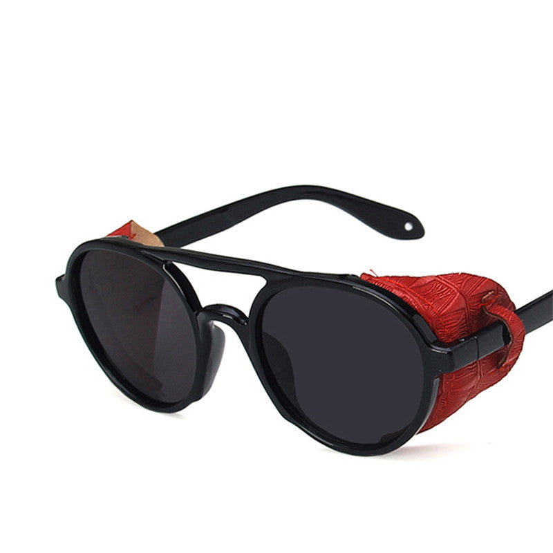 Steampunk Sonnenbrille groß | Winddicht | Oversize Retro Brille