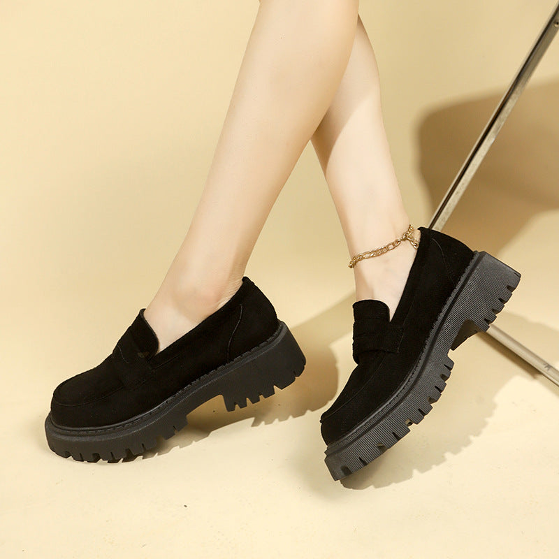 Women's Leather Platform Loafers | British Style Slip-On Elegant