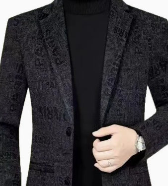 Men's Wool Jacket with Lapel Collar – Elegant Casual Jacket Modern