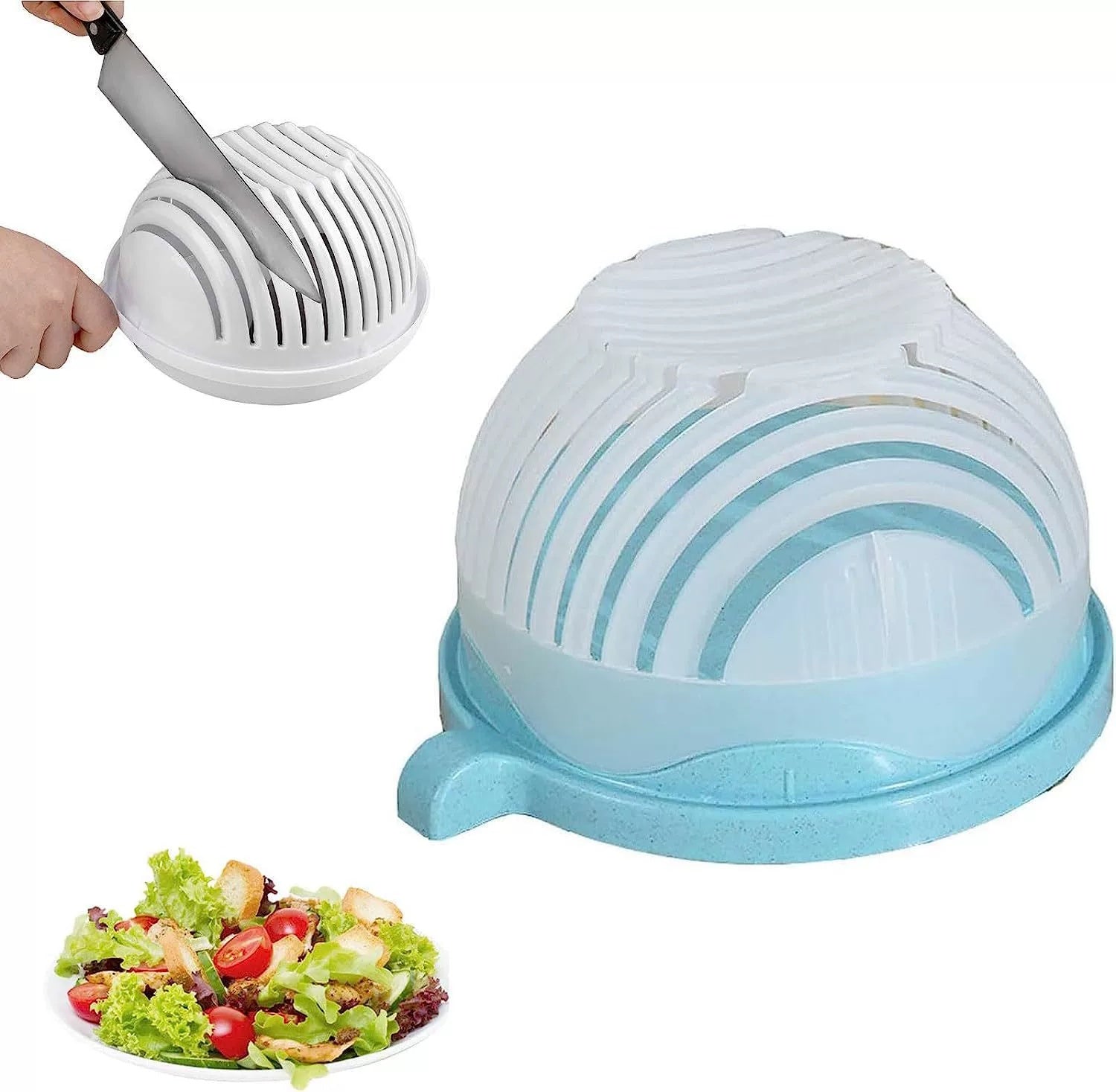 Salad Cutter Bowl | Fruit Vegetable Slicer 3-in-1