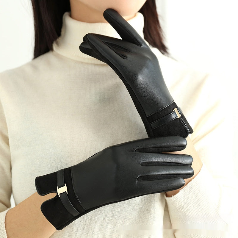 Damen PU Handschuhe mit Fleecefutter – Stilvoll Warm & Modern