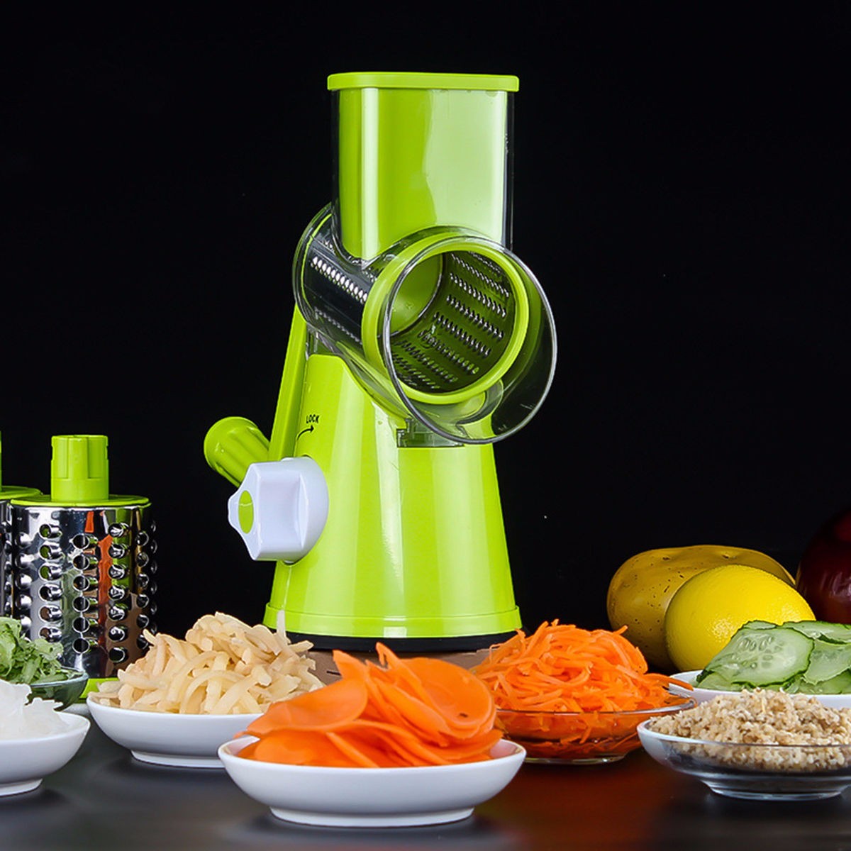 Round Mandoline Vegetable Slicer - Julienne Slicer Grater