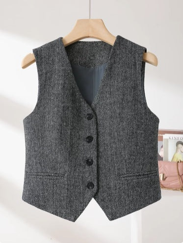 Old Money Damen Wollweste | British Vintage Frühling**