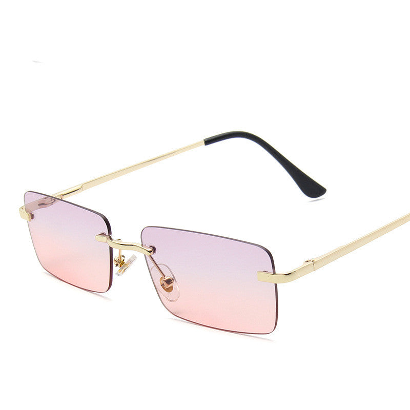 Damen Randlose Sonnenbrille Eckig – Elegante Fashion Brille