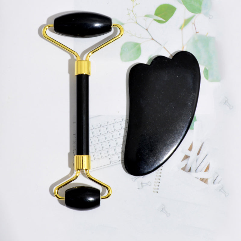 Jade Gesichtsmassageroller | Beauty Face Care Massagegerät für Strahlende Haut