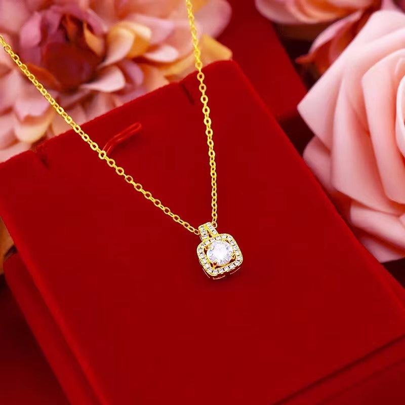 Luxurious Zirconia Jewelry Set in Gold – Choker Necklace, Earrings & Statement Ring