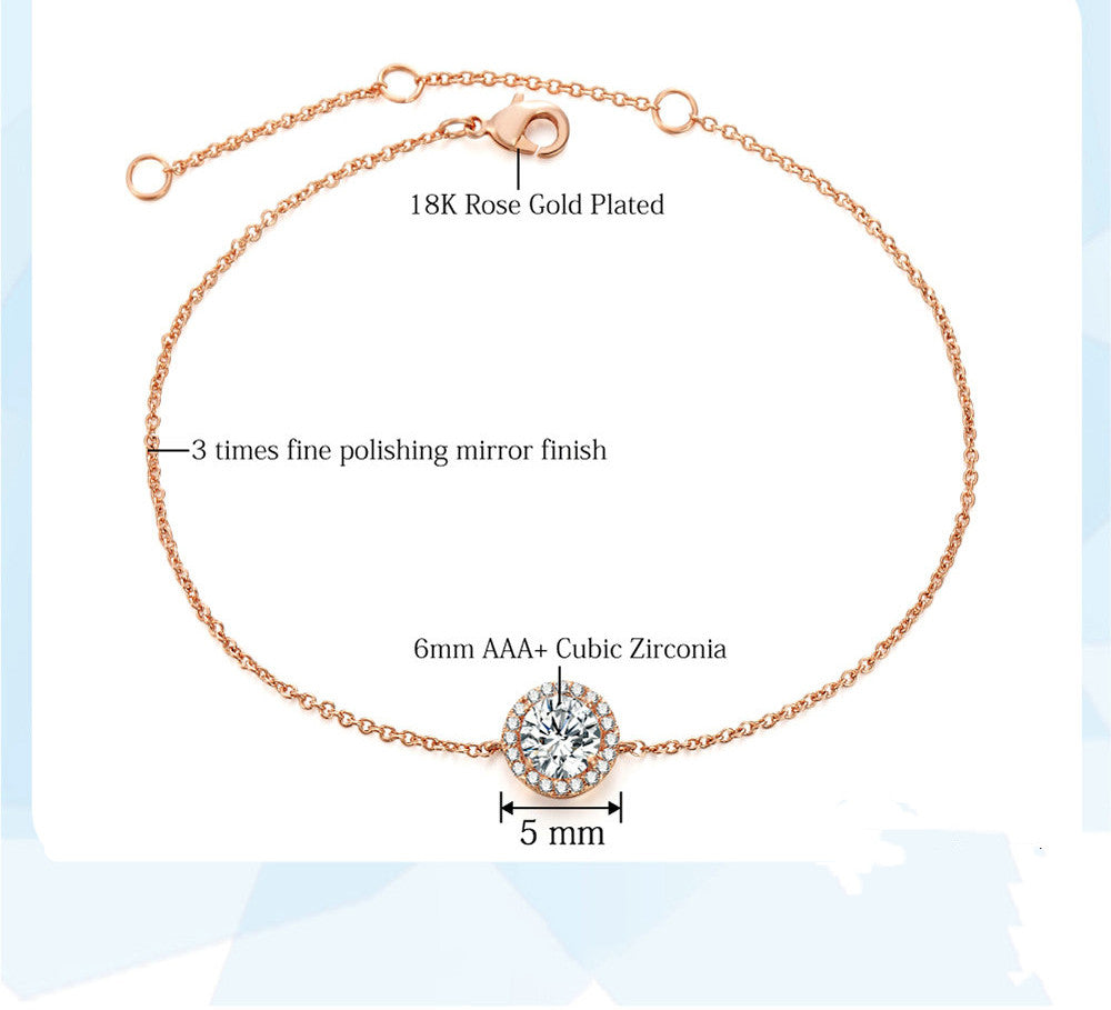 Elegant Crystal Anklet - Round Design Anklet for Women in Luxurious Style