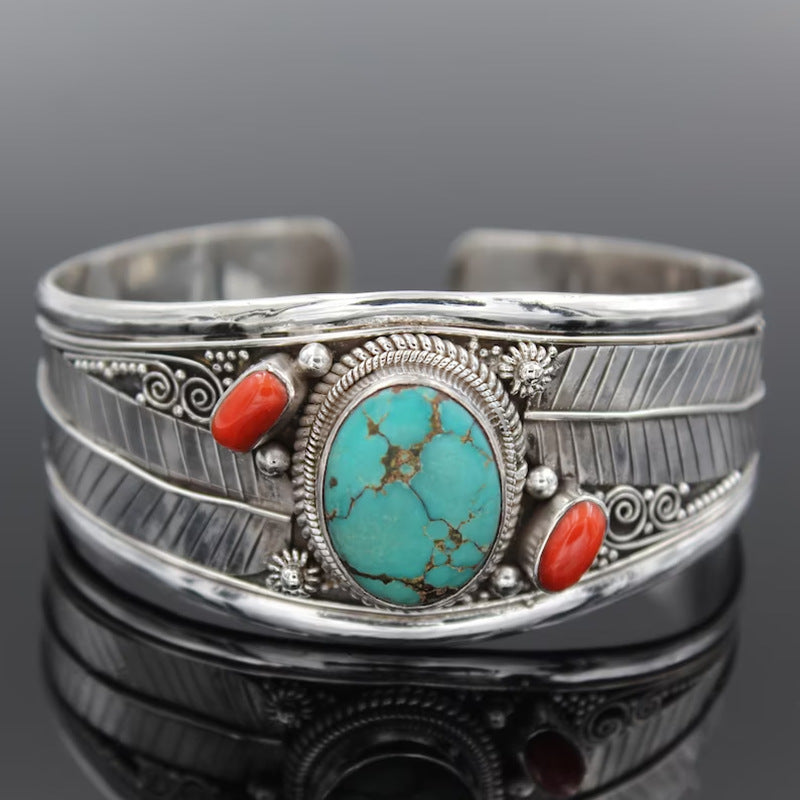 Bohemian Style Fashion Jewelry Bracelet with Turquoise Vintage Pattern