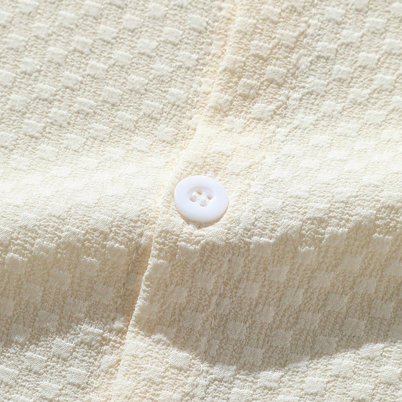 Men's Stand-Up Collar Shirt | Summer Short Sleeve Plain Breathable