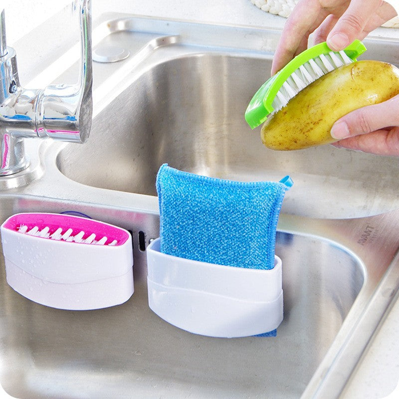 Creative Kitchen Knife and Fork Chopstick Cleaning Brush with Suction Cup Fruit and Vegetable Cleaning Brush Kitchen Cleaning Brush