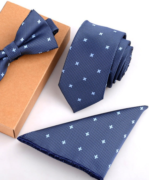 Men's Tie Set Slim Bow Tie Pocket Square elegant festive
