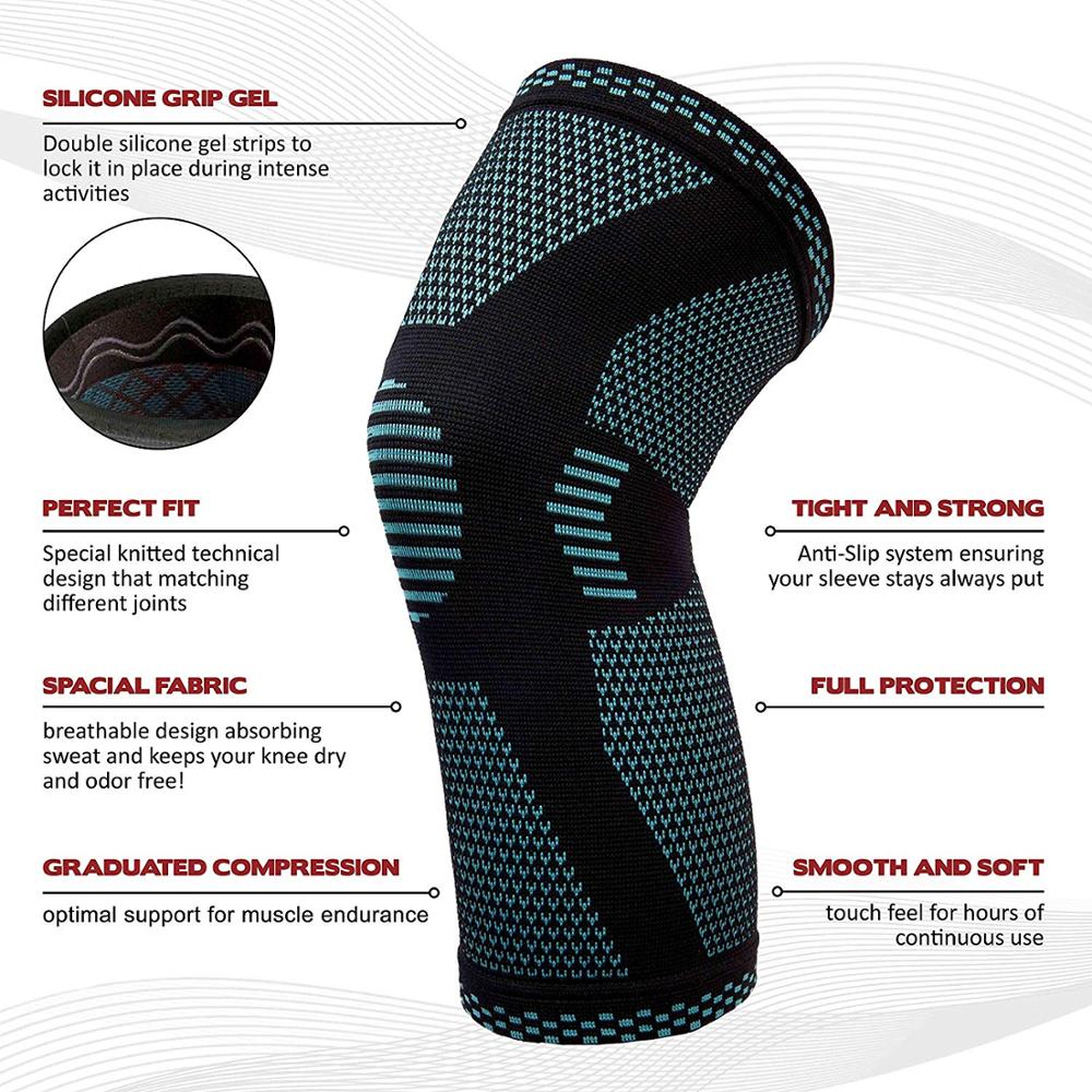 Knitted Sports Knee Pads | Elastic Knee Braces Breathable & Non-Slip