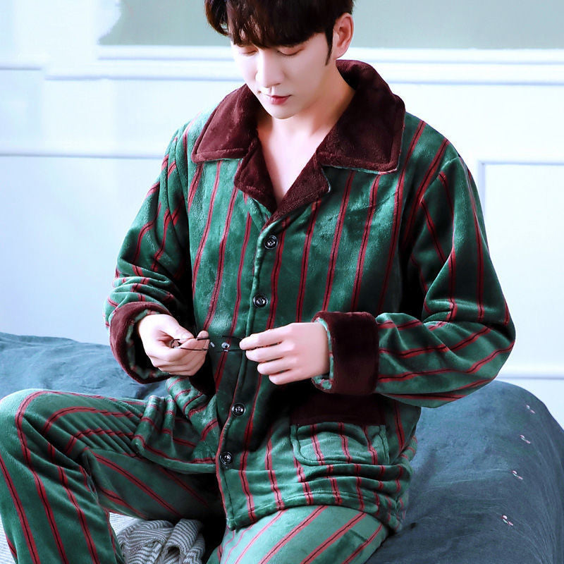 Men's Winter Homewear Set Flannel | Plus Size Loungewear
