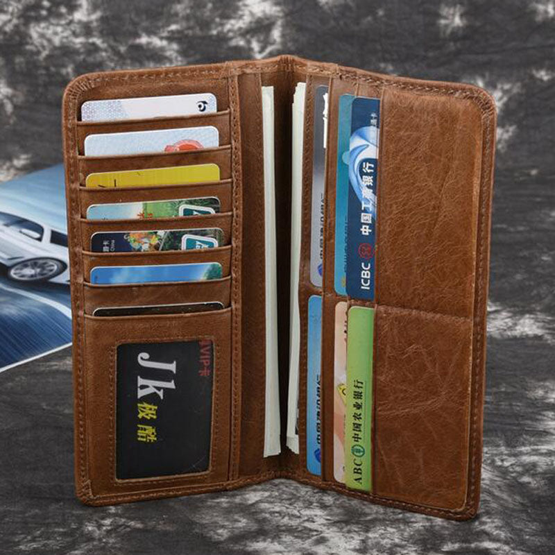 Leather Wallet for Men | Cowhide Retro | Coin Pocket Bifold Wallet