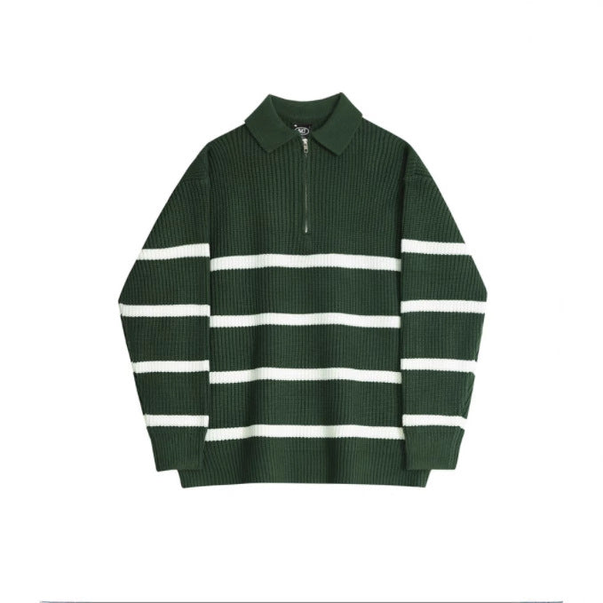 Men's Half-Zip Cardigan – Loose Fit Casual Pullover Jacket