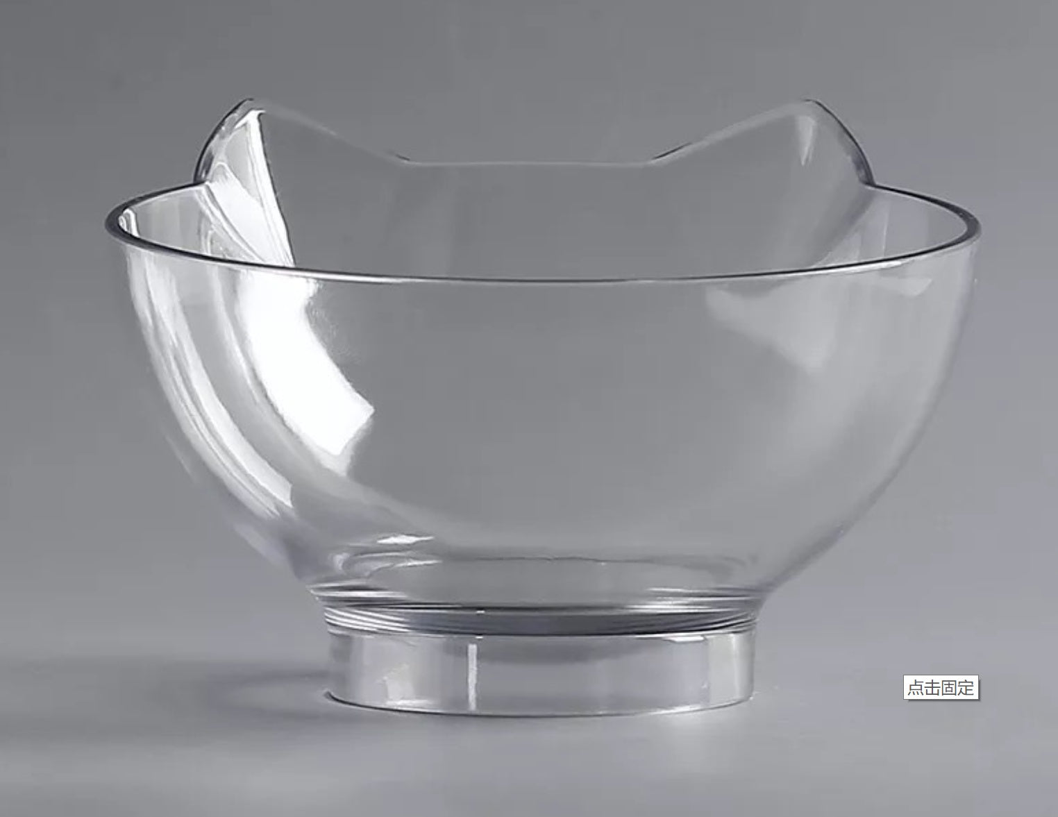 Slanted cat food bowl | Transparent cat ear design bowl