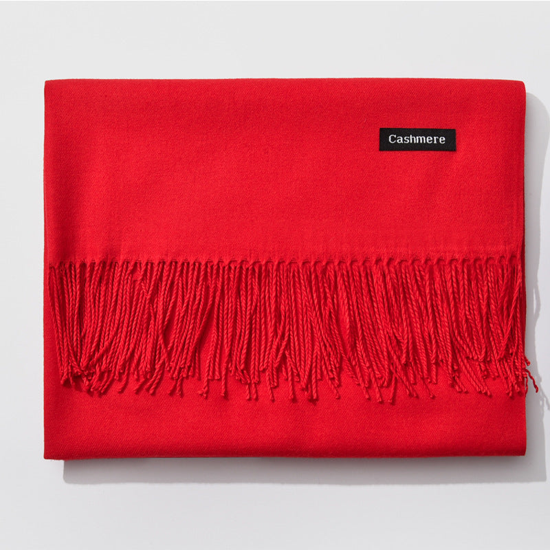 Damen Kaschmir Schal Winter | Elegante Warme Unifarbene Stola