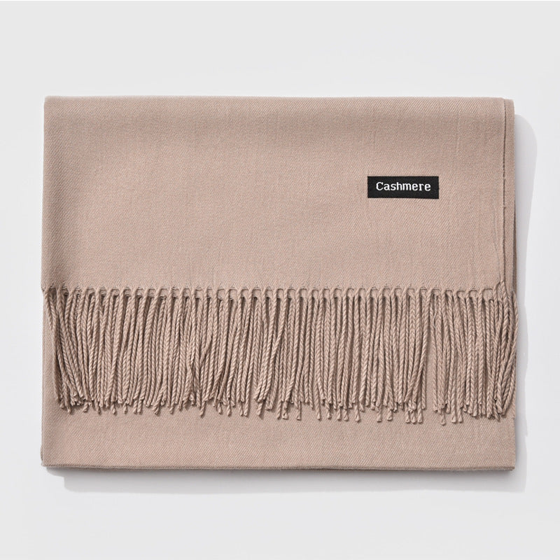 Damen Kaschmir Schal Winter | Elegante Warme Unifarbene Stola