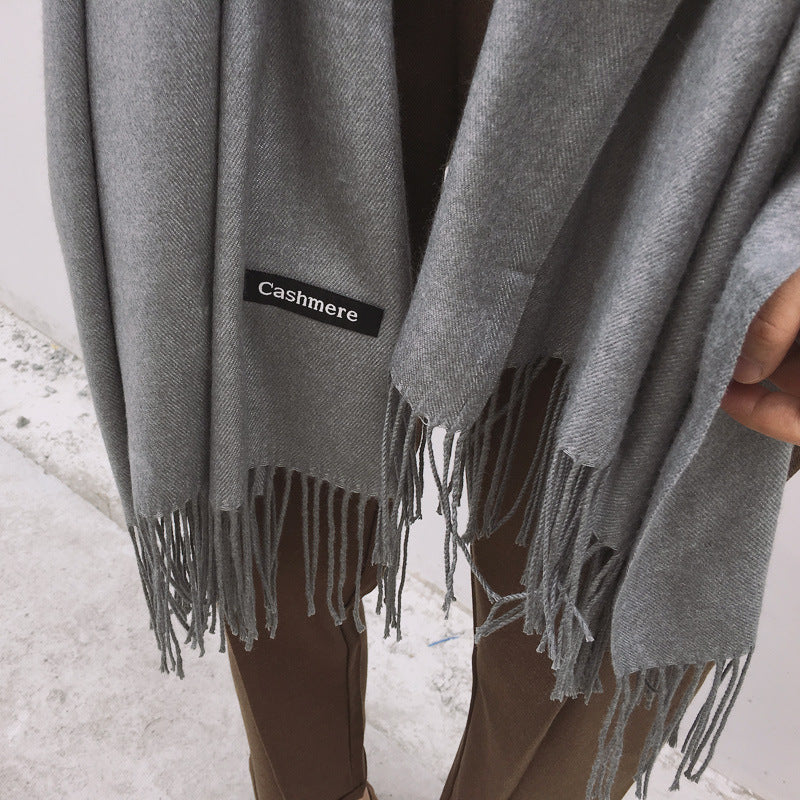 Damen Kaschmir Schal Winter | Elegante Warme Unifarbene Stola