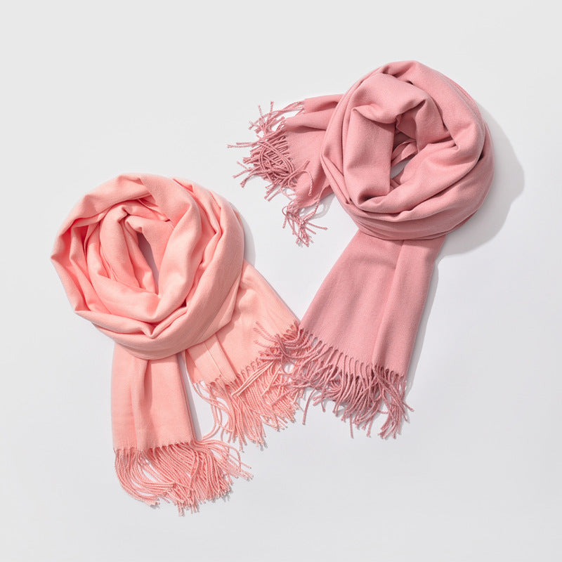 Damen Kaschmir Schal Winter | Elegante Warme Unifarbene Stola