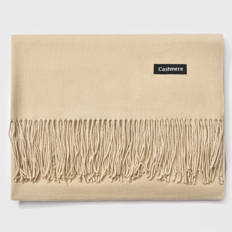 Damen Kaschmir Schal Winter | Elegante Warme Unifarbene Stola