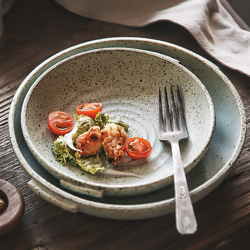 Japanese Handmade Stoneware Dinnerware Set – Premium Plate Set