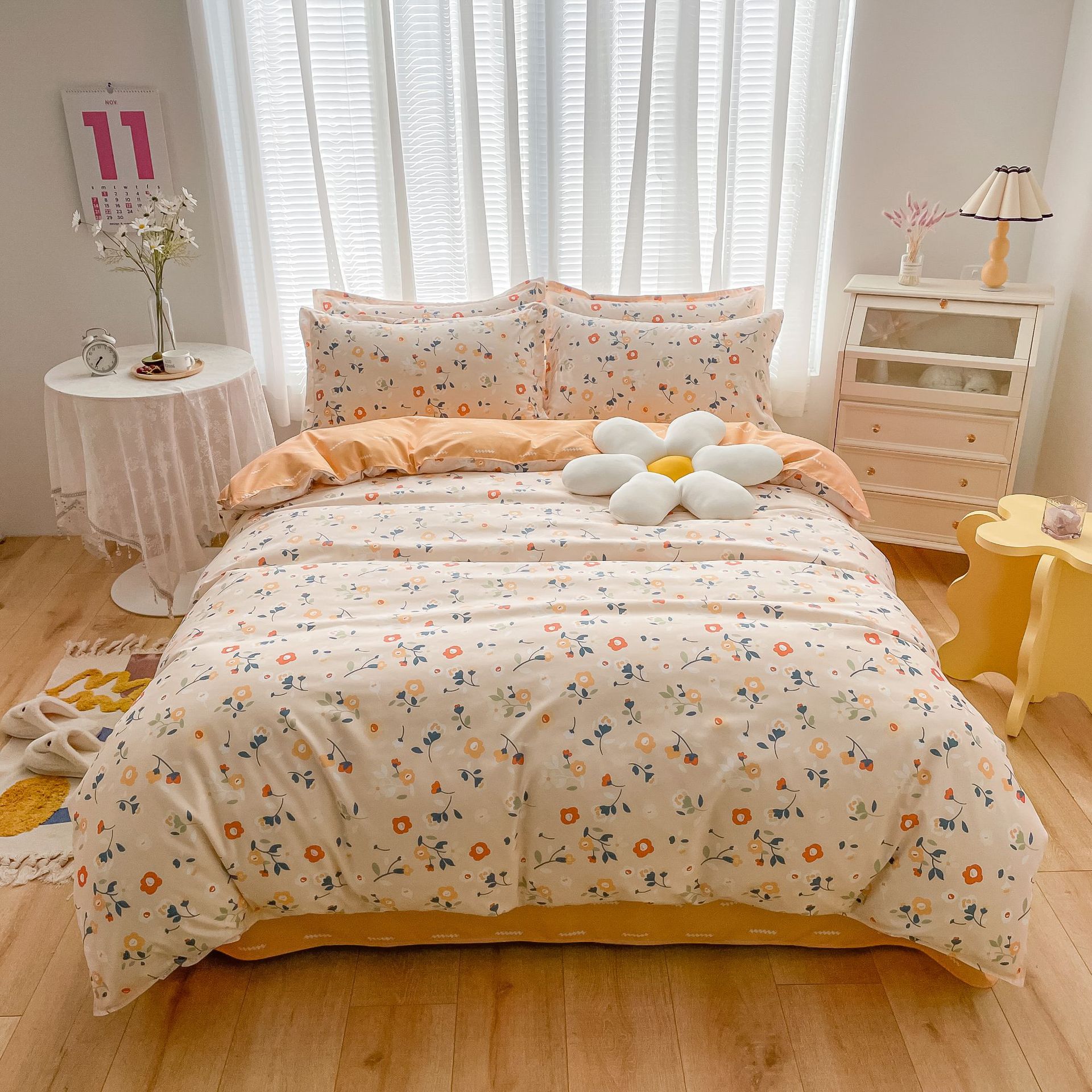 4-piece thick cotton bedding set | warm durable easy-care