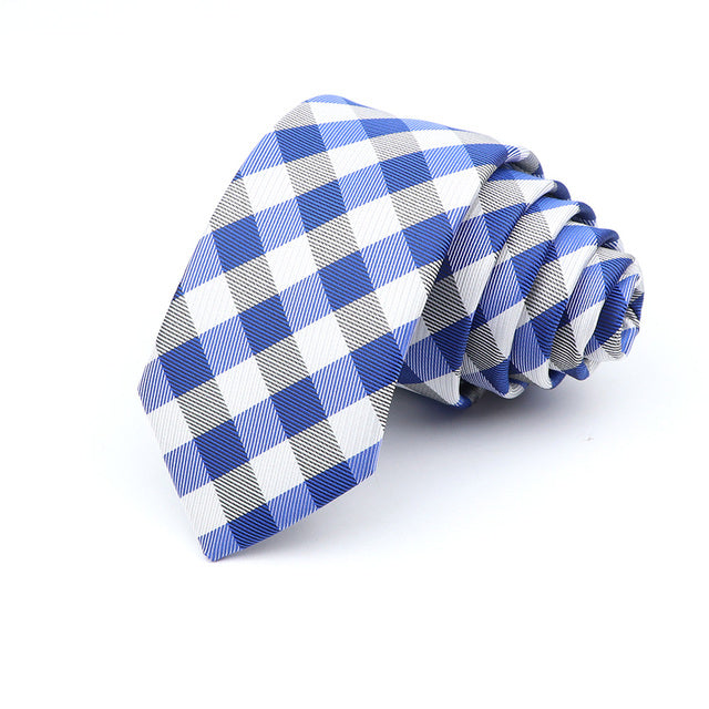 Slim Krawatte 6cm kariert modern Herren Polyester elegant
