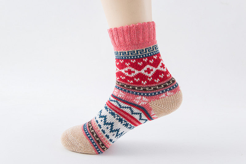 Damen Kaschmir Socken Ethno Stil – Warme Luxus Komfortsocken