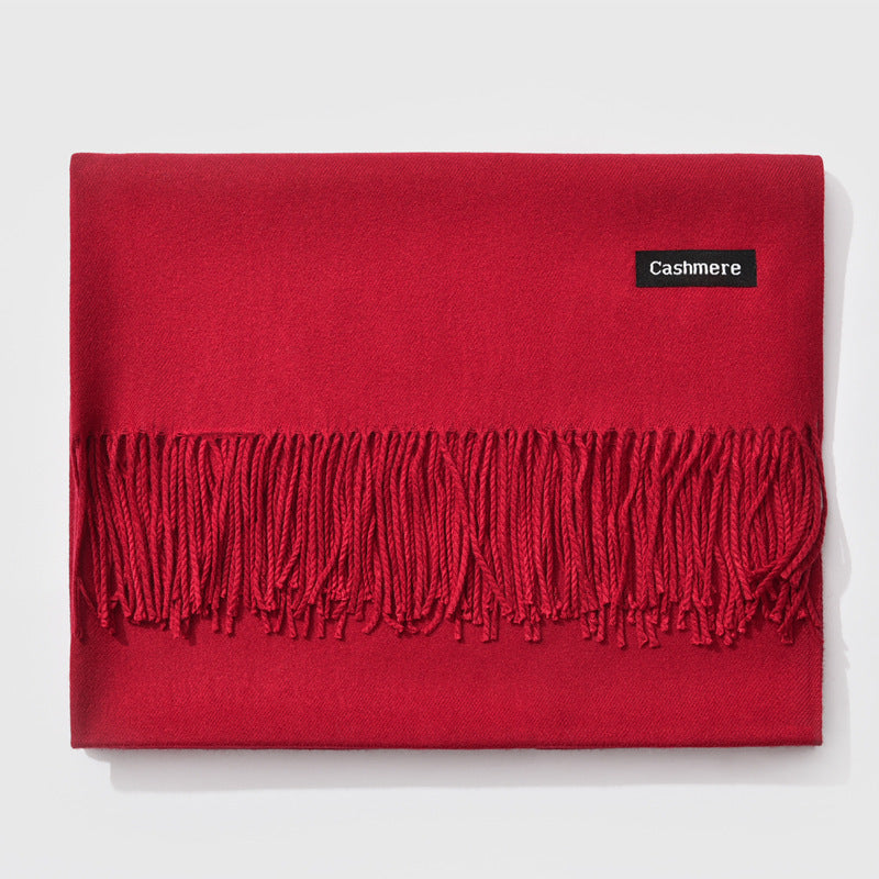 Damen Kaschmir Schal Winter | Elegante Warme Unifarbene Stola