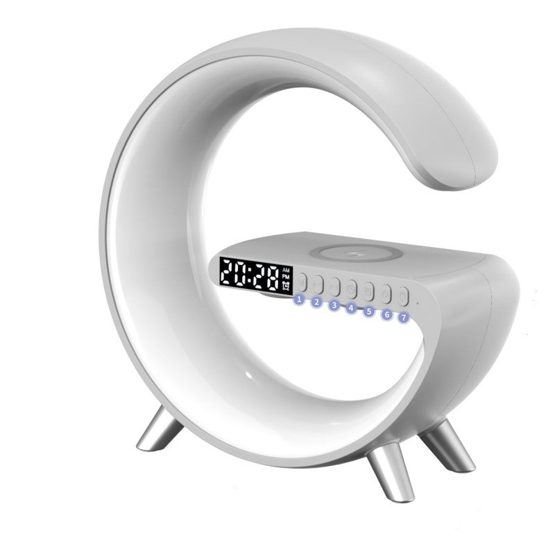 G-Shaped LED Lamp with Bluetooth Speaker & Wireless Charger | Smart Night Light App Control