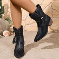 Women's Denim Boots Pointed Toe – Elegant Block Heel Boots