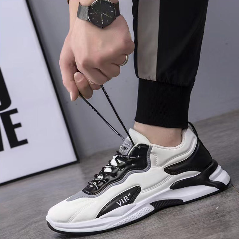 Herren Schwarz Weiß Sneaker Leicht Atmungsaktiv Freizeit Schuhe