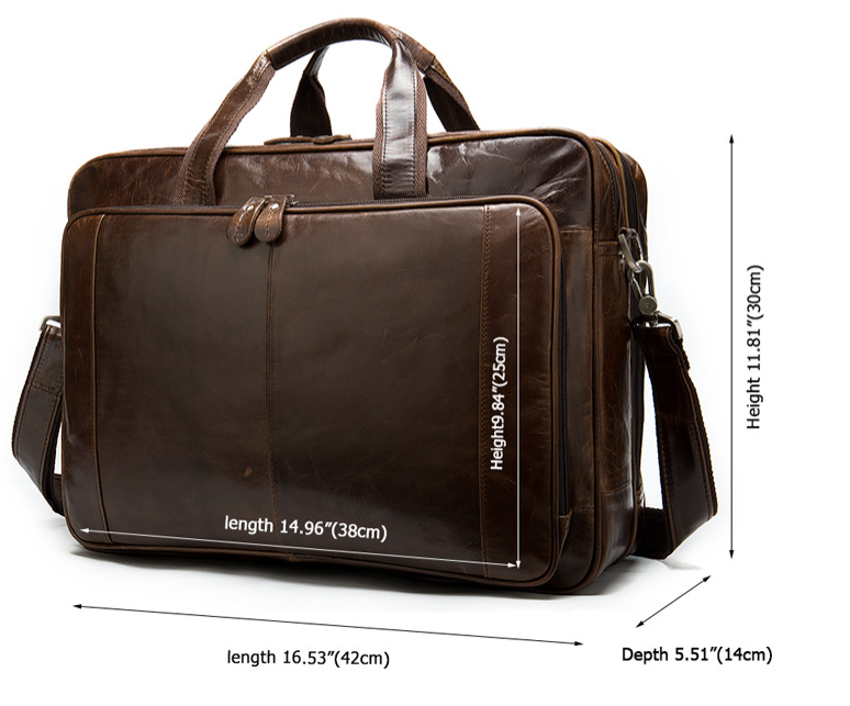 Men's Genuine Leather Briefcase Premium – Handbag Business Laptop Bag