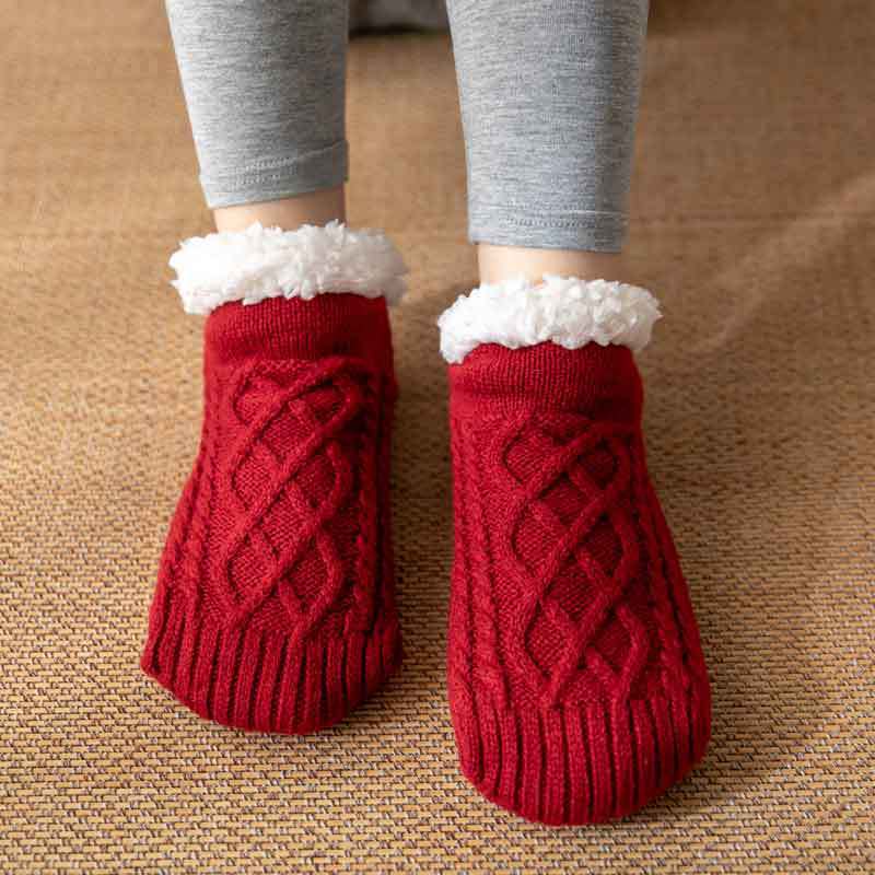 Damen Winter Kuschelsocken – Rutschfeste Plüsch Home Socks Warm