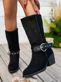 Women's Mid-Calf Boots Pointed Toe – Elegant Buckle Boots