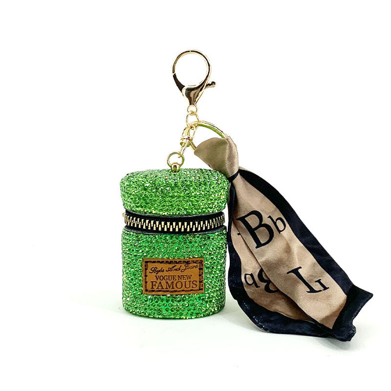 Crystal Coin Purse for Women - Shiny Mini Bag with Keychain