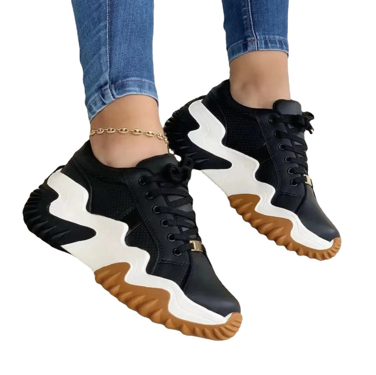 Damen Schnür Sport Sneaker – Bequeme Freizeit Schuhe