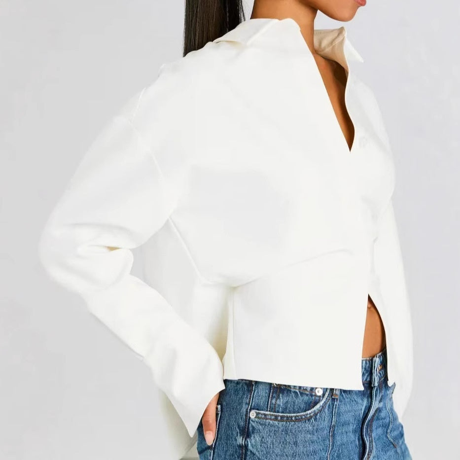 Modische Damenbluse mit asymmetrischem Schnitt – Modern & Elegant