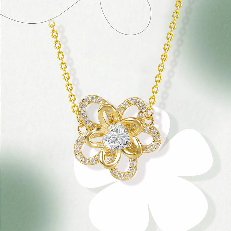 925 Sterling Silver Sunflower Necklace - Symbol of Joy & Elegance