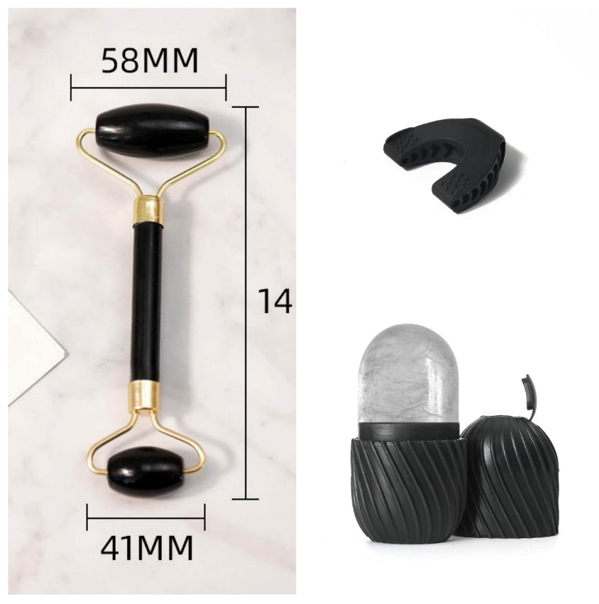 Jade Gesichtsmassageroller | Beauty Face Care Massagegerät für Strahlende Haut