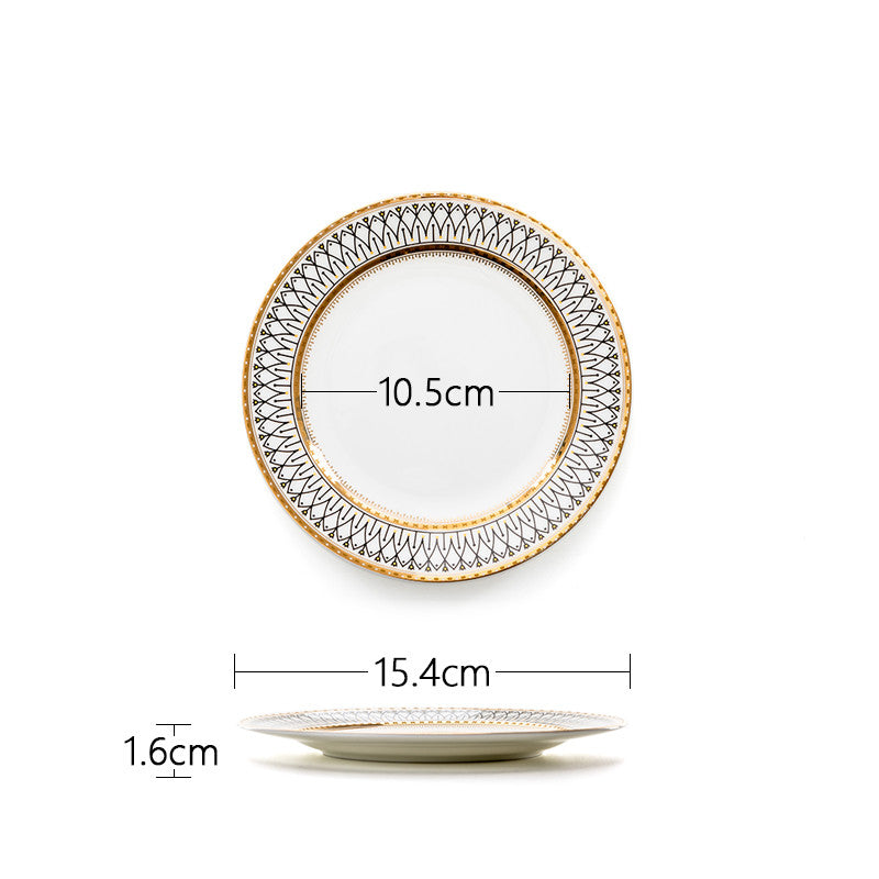 Keramik Teller modern rund | Frühstücksteller elegant Design