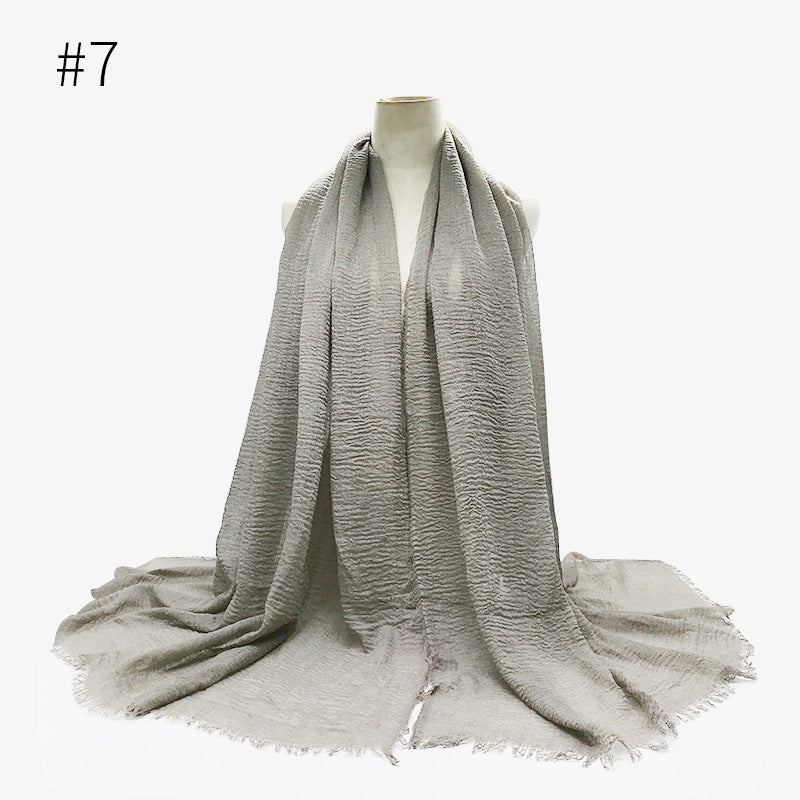 Damen Baumwoll Pashmina Schal | Weicher Fransen Hijab Stola