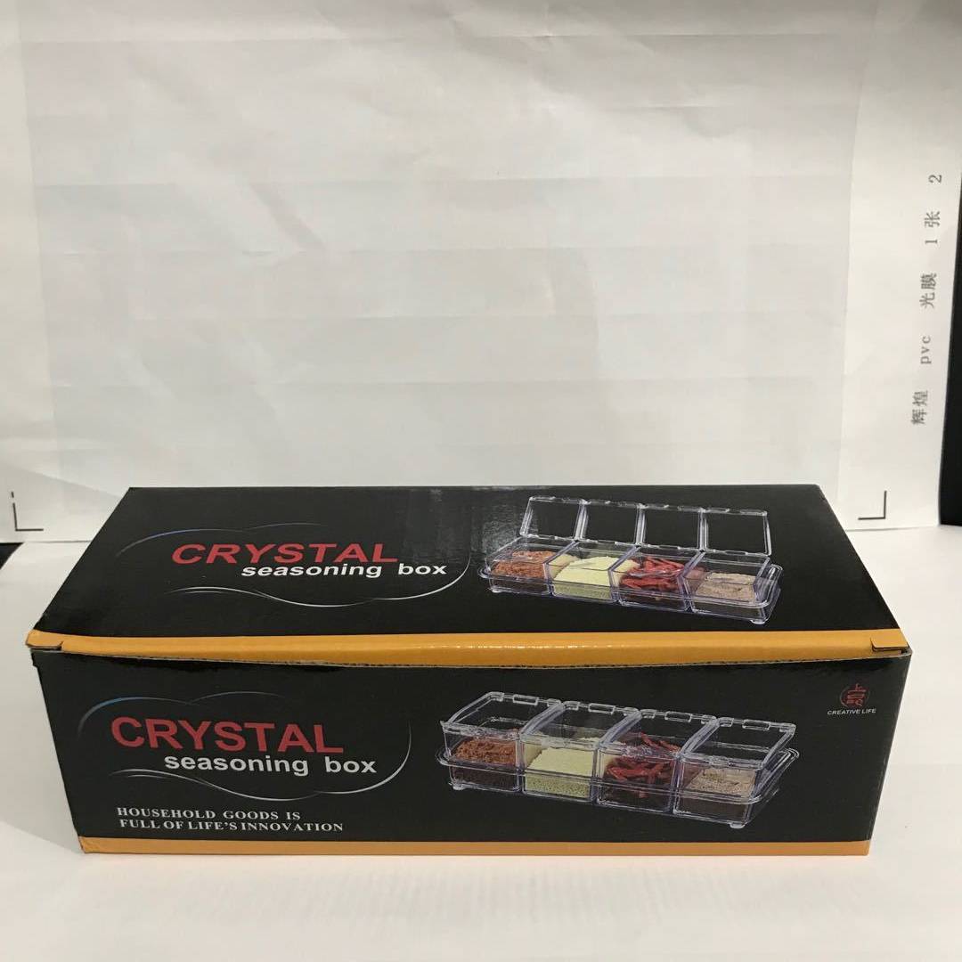 Acrylic Spice Box Transparent | Kitchen Organizer with Spoon