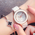 Women's Ceramic Quartz Watch | Elegant Rhinestone Business Wristwatch