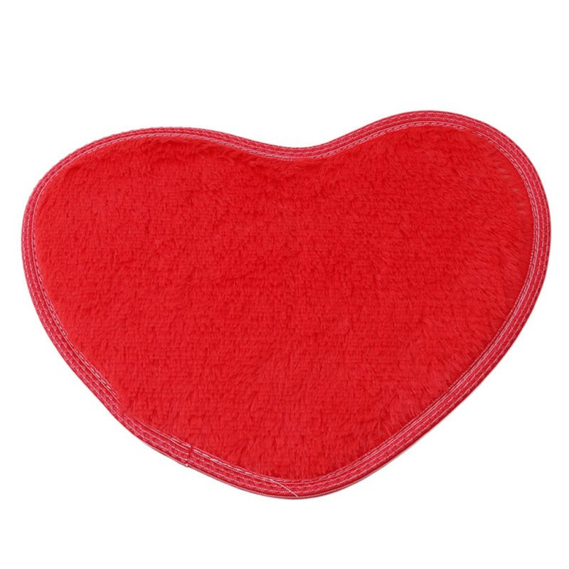 Heart Rug Bedroom | Fluffy Silk Wool Doormat