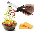 2in1 Kitchen Knife Scissors | Vegetable Fruit Cutter Stainless Steel