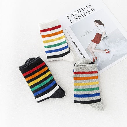 Women's Streetwear Tube Socks | Candy Color Skateboard Style